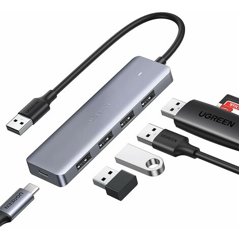 MINKUROW Usb 3.0 Hub A 4 Porte Usb Per Tastiera Mouse Disco Rigido Usb Flash Drive 5gbps Hub Di Trasferimento Dati Rapido Con Usb 3.0 Multiports Compatibile Con Pc Ps5 Ps4 Xbox Series One Windows Maco