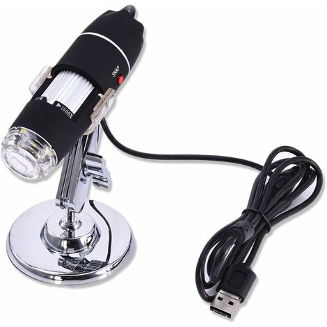 MINKUROW USB-Mikroskop, 2-in-1-USB-Digitalmikroskop mit 1600-facher Vergrößerung, schwarz, kann für die Laborforschung verwendet werden. Identifikation von Schmuck für elektronische Komponenten