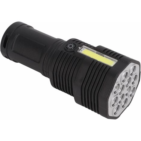 MINKUROW USB wiederaufladbare Taschenlampe, stoßfest, kompakt, rutschfest, 4 Lichtmodi, LED-Taschenlampe für Sicherheitspersonal