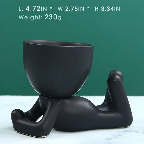 MINKUROW Vase für den Außenbereich, humanoider Kunstharz, Blumentopf, getrocknete Blumen, Gartendekoration, Vintage-Vase, Gesicht, Skulptur, Blumentopf, Büro, Heimdekoration, Geschenk, Blumen, kreativ