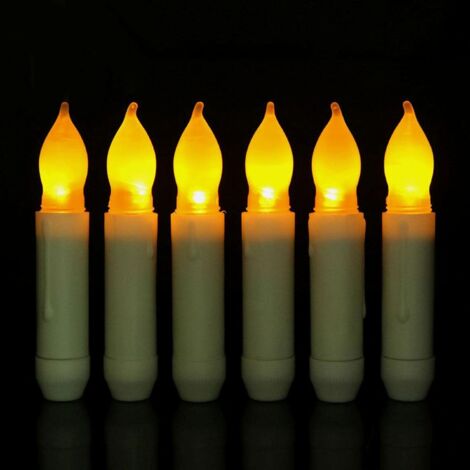 MINKUROW Vela Led Sin Llama, Velas De Palo Parpadeantes Sin Llama, Velas De Palo Led De Marfil, Velas De Ventana Que Funcionan Con Pilas Para Regalos De Navidad En El Hogar, Decoración De Bodas