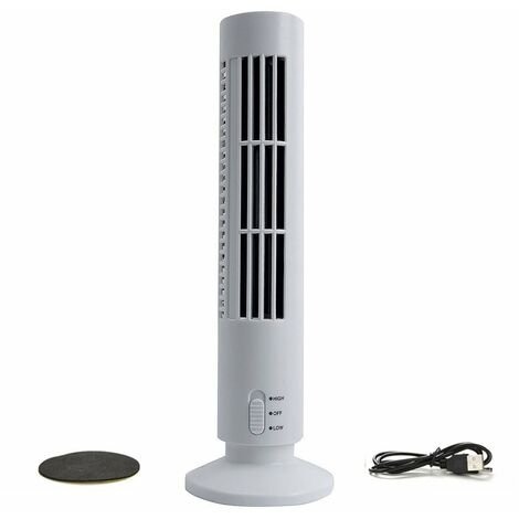 MINKUROW Ventilador de aire acondicionado de espacio personal, ventilador de refrigeración de escritorio portátil, ventilador de torre de escritorio portátil, mini ventilador de torre vertical sin asp