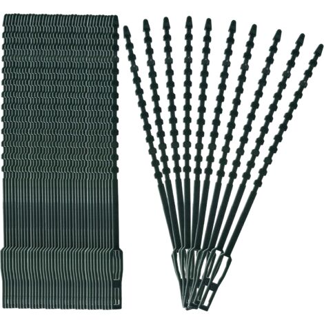 MINKUROW Verstellbare Pflanzenbinder Flexible Kunststoff-Kabelbinder Gartenkabelbinder zur Unterstützung von Pflanzen, Reben 17 cm 100 Stück (Dunkelgrün)