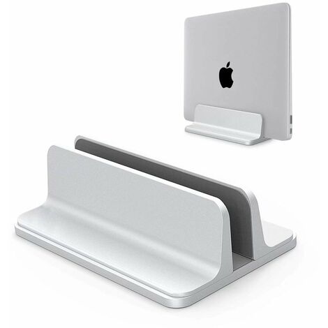 MINKUROW Verstellbarer vertikaler Laptopständer, platzsparender Aluminiumständer für alle Handys und Laptops – perfekt für Macbook, Macbook Air, Macbook Pro, Ultrabook, Lenovo und andere, Silber