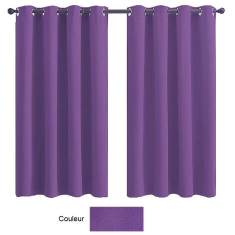 MINKUROW Wärmeisolierte Verdunkelungsvorhänge, modernes Ösen-Design, Vorhänge für Schlafzimmer und Wohnzimmer, 132 x 183 cm (Breite x Höhe), lila 2-teiliges Set