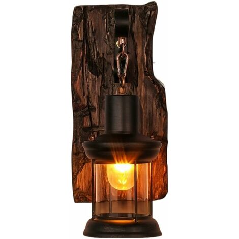 MINKUROW Wandleuchte Kreative Antik Retro LED Wandleuchte Outdoor Restaurant Cafe Bar Gangleuchte Nostalgie Altes Schiff Holz Industrielle Windleuchte Gangbeleuchtung Nachttisch Leselampe
