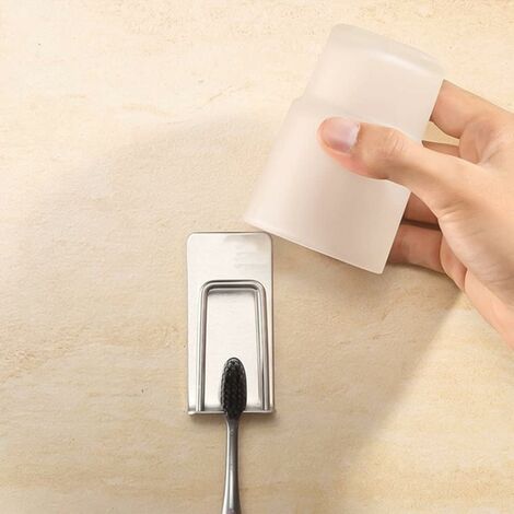 MINKUROW Wandmontierter Zahnbürstenhalter Edelstahl Zahnpastahalter Multifunktionaler Zahnbürstenhalter Zahnbürsten-Organizer für Badezimmer Toilette