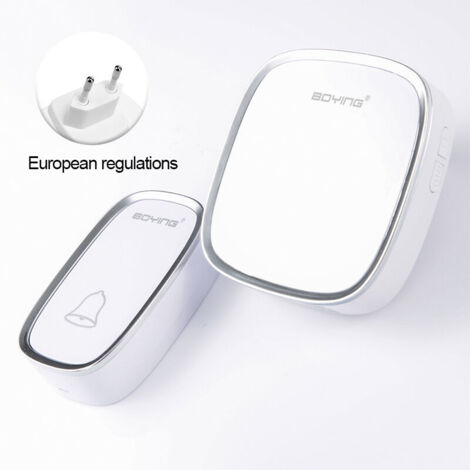 MINKUROW Wasserdichte Funk-Türklingel, Gong-Set mit 36 Melodien bei 4 Lautstärken, wasserdichter elektrischer Türgong, 300 Meter Reichweite (1 Sender und 1 Empfänger)