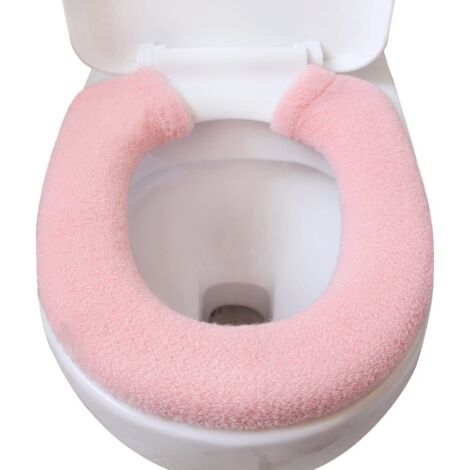 MINKUROW WC-Sitzbezug Wärmer, WC-Sitzkissen, WC-Sitz, verdickter WC-Sitzbezug, universeller WC-Sitzbezug, WC-Sitzbezug, waschbar(Rosa)
