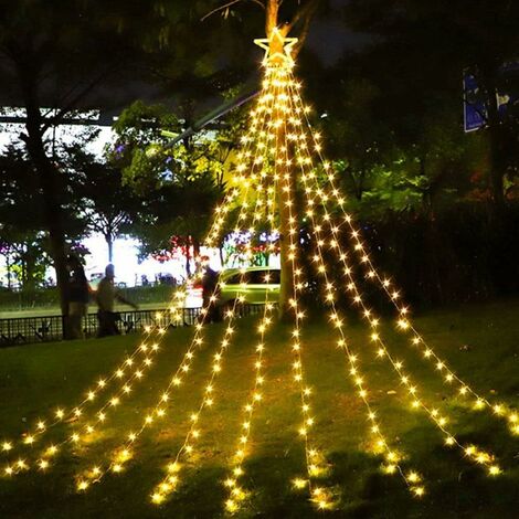MINKUROW Weihnachtsdekoration Sterne Lichterkette Outdoor, 11.4ft Weihnachtslichter 350 LEDs 8 Speichermodi mit 8 Modi für Weihnachtsbaum Zuhause Hochzeit Thanksgiving Party Urlaub Wandgarten