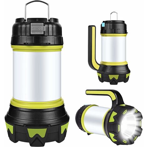 MINKUROW Wiederaufladbare LED-Laterne, USB-wiederaufladbare LED-Camping-Laterne, 360°-Beleuchtung, 4 Modi, IP65 wasserdicht, tragbar, zum Aufhängen, für Camping, Heimwerken, Notfall, Garage, Höhle usw