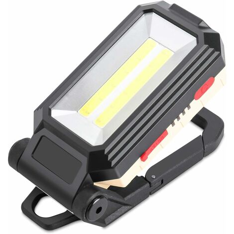 MINKUROW Wiederaufladbarer LED-Baustrahler mit Magnetfuß und Aufhängehaken, 4 Helligkeitsmodi, 180° verstellbare Inspektionslampe für Campingreparaturen und Notfälle