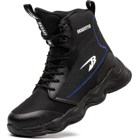 MINKUROW Zapatos De Seguridad Hombres Y Mujeres Ligeras Zapatillas De Seguridad Zapato Con Punta De Acero Cesta Transpirable Securité Zapatos De Trabajo Hombre Botas De Seguridad Cómodas Talla 41 Negr