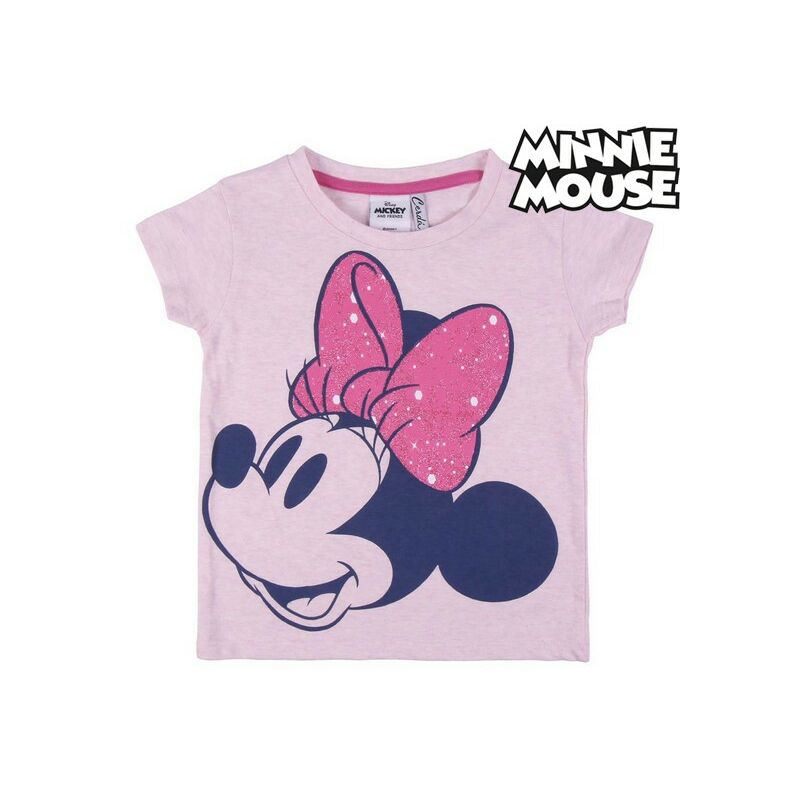 

Camiseta de Manga Corta Infantil Rosa - Minnie Mouse