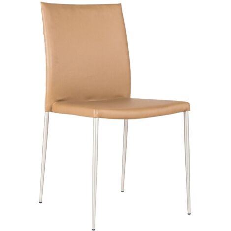 Minnie - Sedia in ecopelle marrone 4 pz