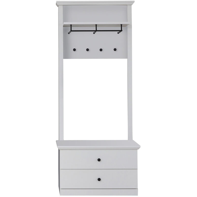 BrandsonBaxter Vestiaire, meuble d'entrée, 81 x 200 cm, blanc.
