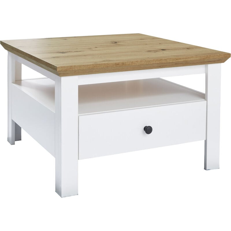 Universal Table basse, 1 compartiment ouvert, imitation chêne, blanc.