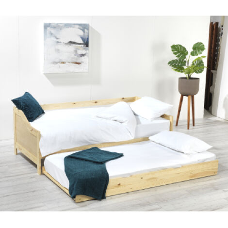 Mint Essentials Ellison Single Bed with Pull-out Trundle - Natural