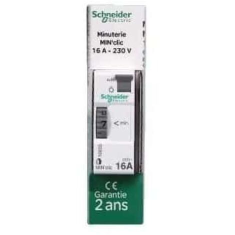 Minuterie - 1 contact 16a-250vca - réglage par molette  1 à 7 mn