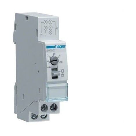 MINUTERIE 230 V 1 CONTACT RÉGLABLE DE 30S À 10 MIN HAGER EMN001
