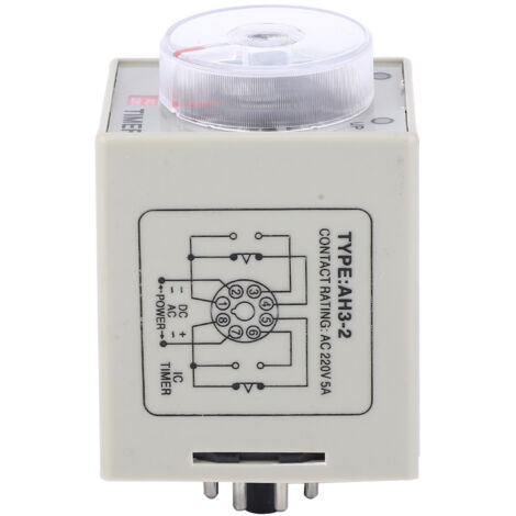 Minuterie à Délai Réglable AH3-2, Relais Temporisé 220V AC pour Automatisation Industrielle, Réglage 0-10 Secondes