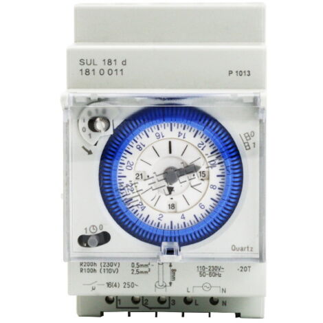 Minuterie analogique avec moteur synchrone et programme journalier, minuterie, 110-230VAC
