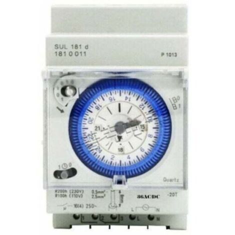 Minuterie analogique avec moteur synchrone et programme journalier, minuterie, 12VAC/DC