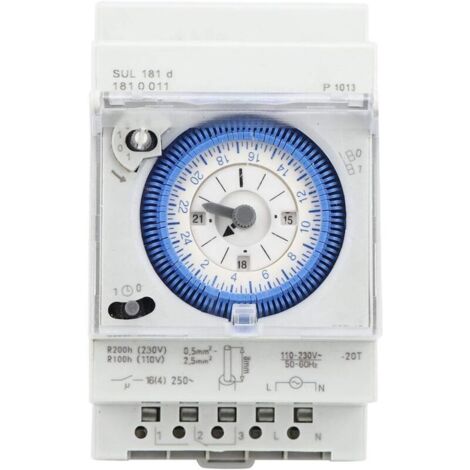 Minuterie analogique avec moteur synchrone et programme journalier, minuterie, 12VAC/DC，16A