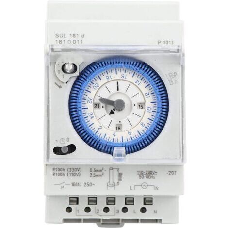Minuterie analogique avec moteur synchrone et programme journalier, minuterie, 12VAC/DC，16A