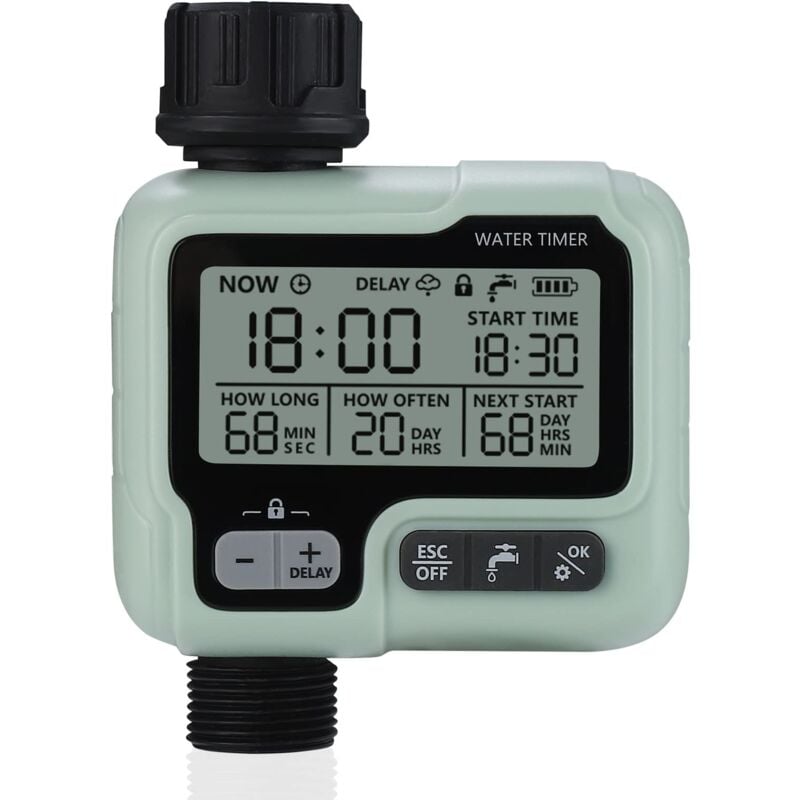 Minuterie Arrosage Automatique pour Jardin, Programmateur d'Arrosage Extérieur, Minuteur Arroseur