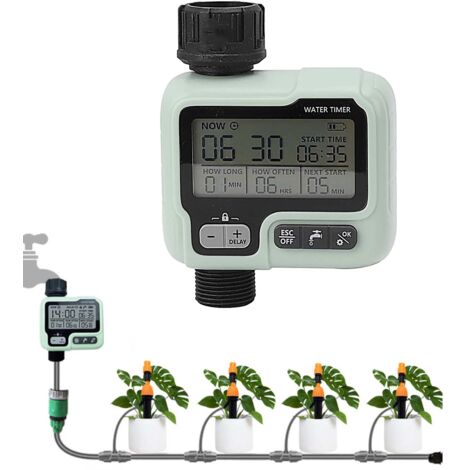 Minuterie arrosage HCT-322 programmable manuel/auto batterie non incluse