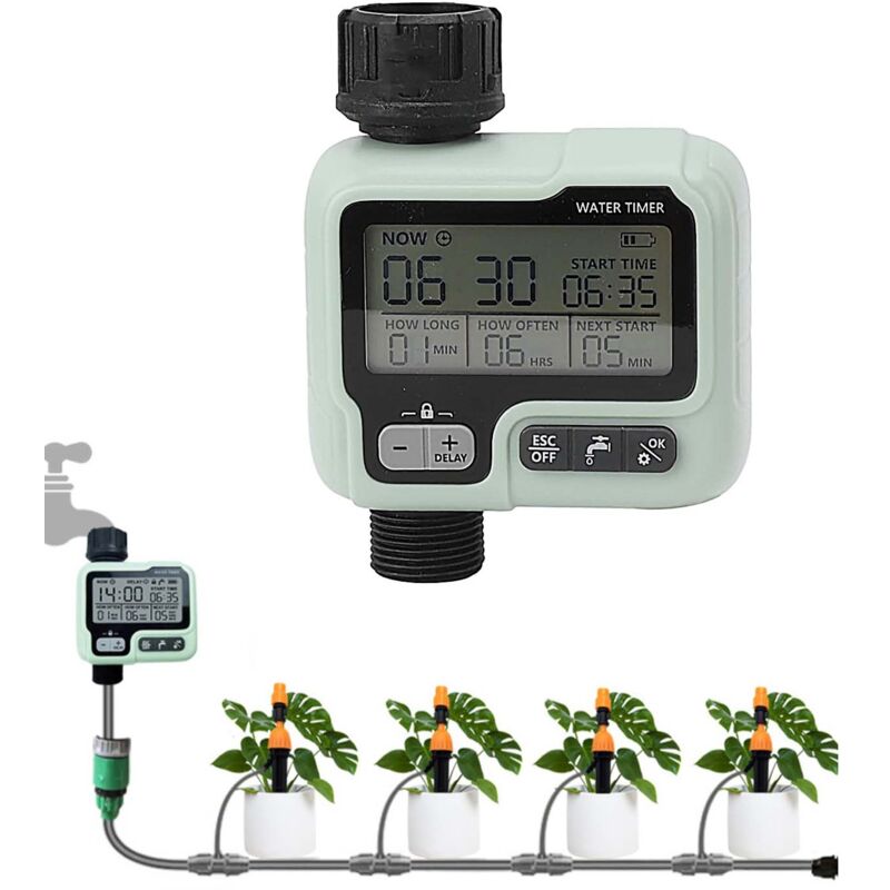 Minuterie arrosage HCT-322 programmable manuel/auto batterie non incluse