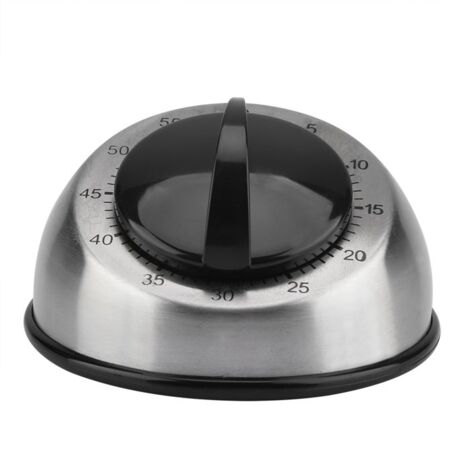 Minuterie de cuisine mécanique en acier inoxydable de 60 minutes avec rappel de l'heure