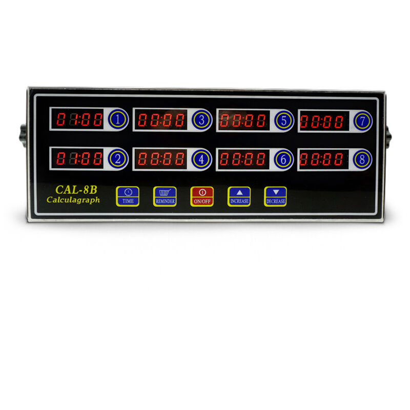 Minuterie de Cuisine NuméRique Commerciale à 8 Canaux, Minuterie de Calcul en Acier Inoxydable avec Alarme, Rappel D'Horloge