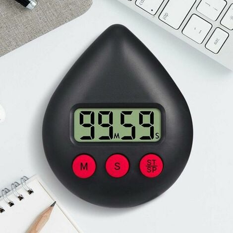 Minuterie de douche numérique Minuterie numérique tricolore étanche à économie d'énergie - Noir