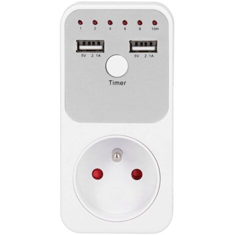 Minuterie De Sortie, Prise De Minuterie, 180260 V USB Prise De Compte à Rebours Numérique Intelligente pour Chargeur De Téléphone D'ordinateur, Prise De Sécurité