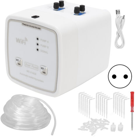 Minuterie d'irrigation de jardin intelligente WIFI, Kit d'irrigation goutte-à-goutte, système d'arrosage 100-240v, double pompe, prise ue