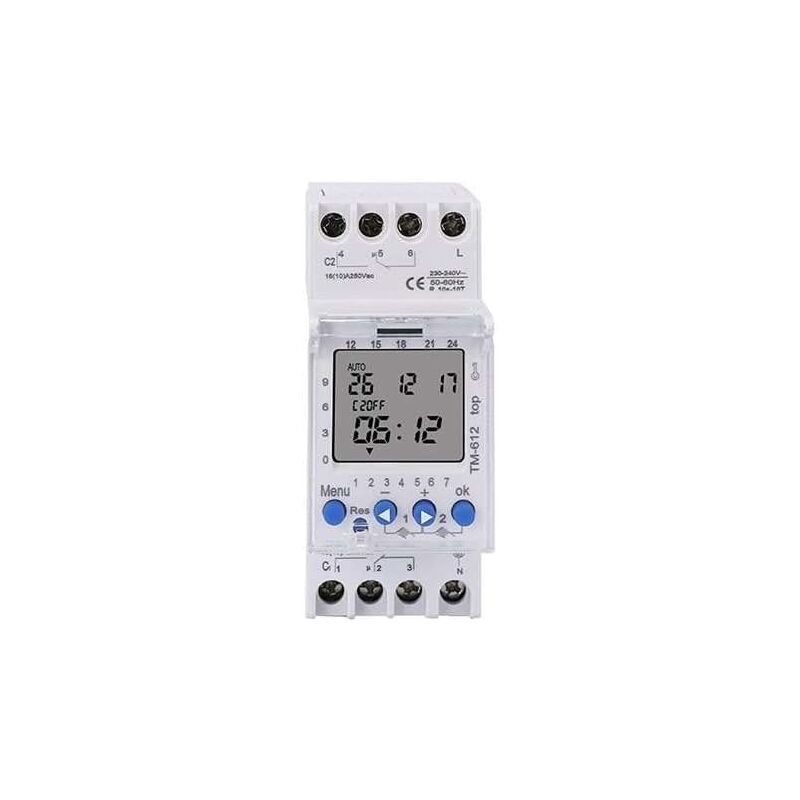 Minuterie double canal AHC822, 220V, 7 jours, 24 heures, Programmable, interrupteur numérique électronique lcd, horloge numérique