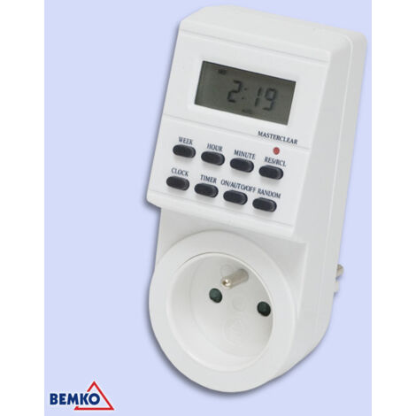 Minuterie électronique 7 jours - Programmation hebdomadaire - 16A - AC230V - IP20