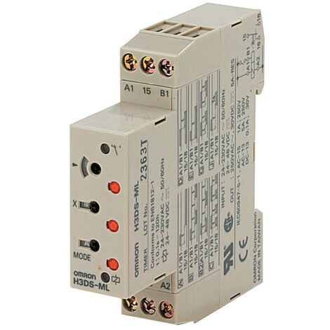 Minuterie électronique multifonction 24-230V AC/DC – Installation rail DIN – 8 modes de fonctionnement – Intervalle 0,1s à 120h – Omron - H3DSMLACDC-23778