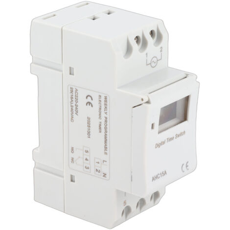 Minuterie électronique programmable hebdomadaire avec affichage LCD, 16 cycles marche/arrêt (AC220V)