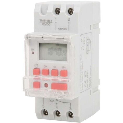 Minuterie hebdomadaire 12 V CC 30 A avec écran LCD et fonction compte à rebours – Commande ON/OFF programmable