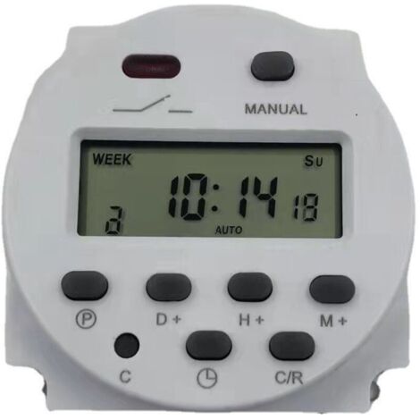 Minuterie hebdomadaire numérique LCD 12V – Interrupteur d'alimentation étanche – Programmation jusqu'à 60 jours – Installation rapide