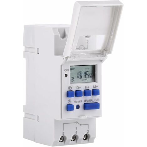 Minuterie hebdomadaire numérique Minuterie sur rail DIN Minuterie hebdomadaire numérique Minuterie programmable électronique 15A (AC220V) FDC