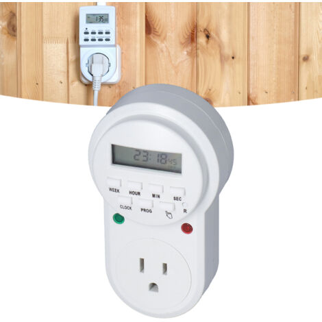 Minuterie intelligente programmable 7 jours pour maison et jardin connectée avec écran LCD, coupe-circuit et économie d'énergie