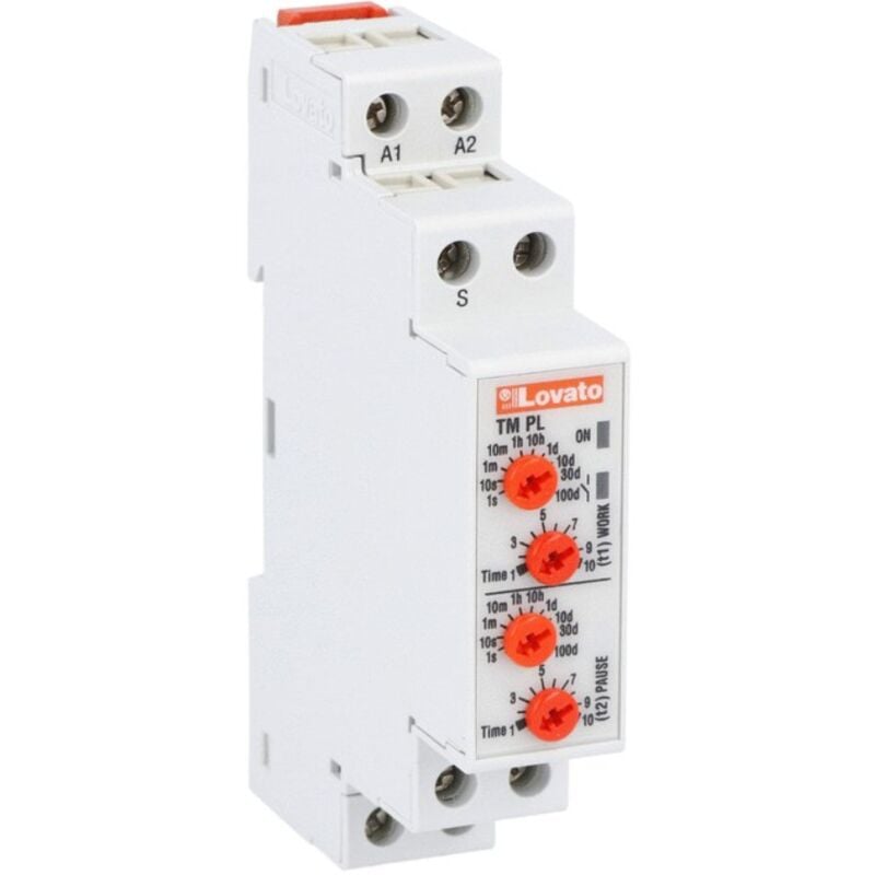 Temporisateur Lovato pause-travail 1 module 12-240VAC-DC TMPL