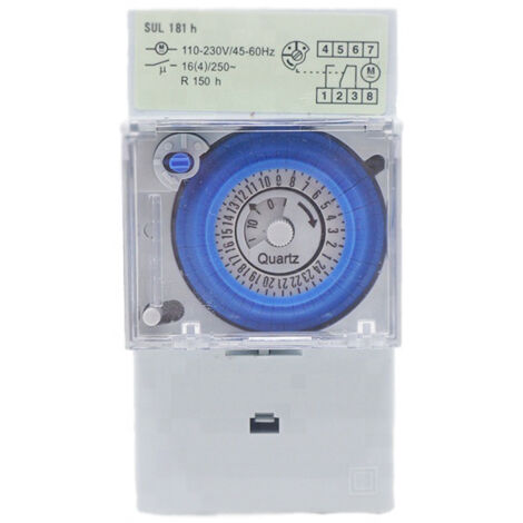 Minuterie mécanique 24h – Moteur à quartz 16A – Alimentation AC110-230V – Programmation automatique pour divers appareils - 110-230VAC