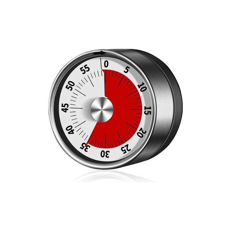 Minuterie mécanique - Chronomètre magnétique de 60 minutes pour cuisiner, cuisiner, faire de l'exercice, étudier