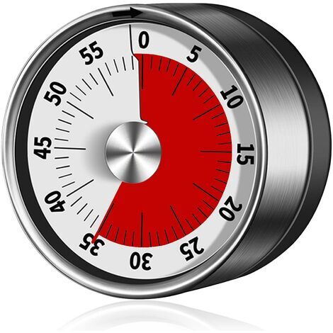 Minuterie mécanique - Chronomètre magnétique de 60 minutes pour cuisiner, cuisiner, faire de l'exercice, étudier