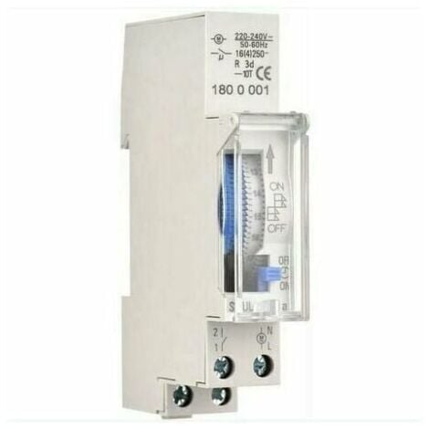 Minuterie mécanique de 24 heures Minuterie minimale de 15 minutes Montage sur rail Batterie intégrée, SUL180a AC220-240V Gris - SUL180a AC220-240V Gris
